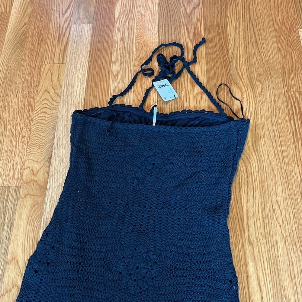 Free People Dahlia Midi Dress Crochet Halter Slit Bodycon Size Small NWT - Picture 14 of 16